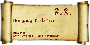 Hunyady Klára névjegykártya